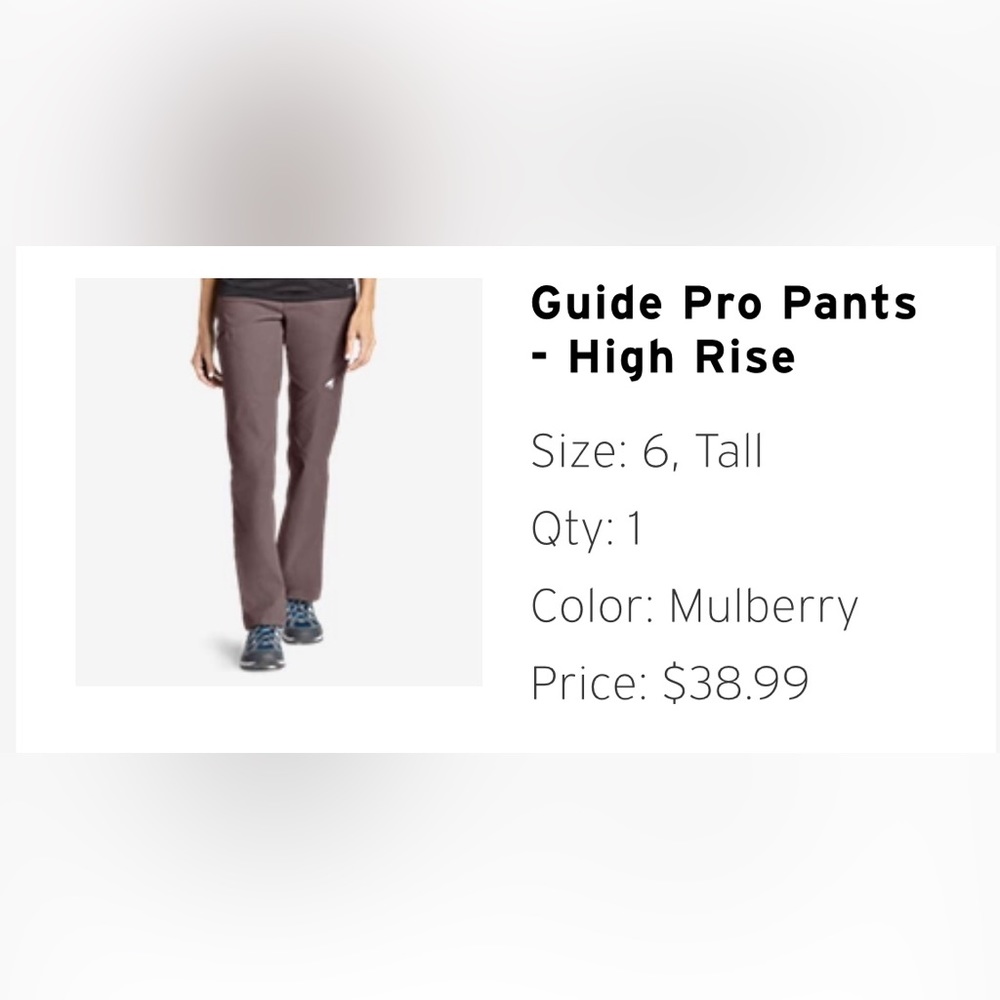 Eddie Bauer Women’s Guide Pro Pants - High Rise - Size 6 Tall